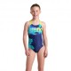 Arena Costume Intero Piscina Light Tricks Navy Giallo Bambina