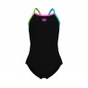 Arena Costume Intero Piscina Light Drop Solid Nero Multi Bambina