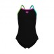 Arena Costume Intero Piscina Light Drop Solid Nero Multi Bambina