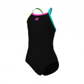 Arena Costume Intero Piscina Light Drop Solid Nero Multi Bambina