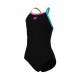 Arena Costume Intero Piscina Light Drop Solid Nero Multi Bambina