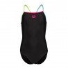 Arena Costume Intero Piscina Light Drop Solid Nero Multi Bambina