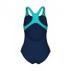 Arena Costume Intero Piscina Dim Light Navy Giallo Bambina