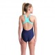 Arena Costume Intero Piscina Dim Light Navy Giallo Bambina