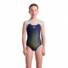 Arena Costume Intero Piscina Dim Light Navy Giallo Bambina