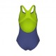 Arena Costume Intero Piscina Dim Light Blu Lime Bambina
