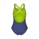 Arena Costume Intero Piscina Dim Light Blu Lime Bambina