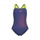 Arena Costume Intero Piscina Dim Light Blu Lime Bambina