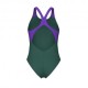 Arena Costume Intero Piscina Bright Glare Verde Viola Donna