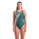 Arena Costume Intero Piscina Bright Glare Verde Viola Donna