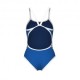 Arena Costume Intero Piscina Icon Super Fly Solid Blu Bianco Donna
