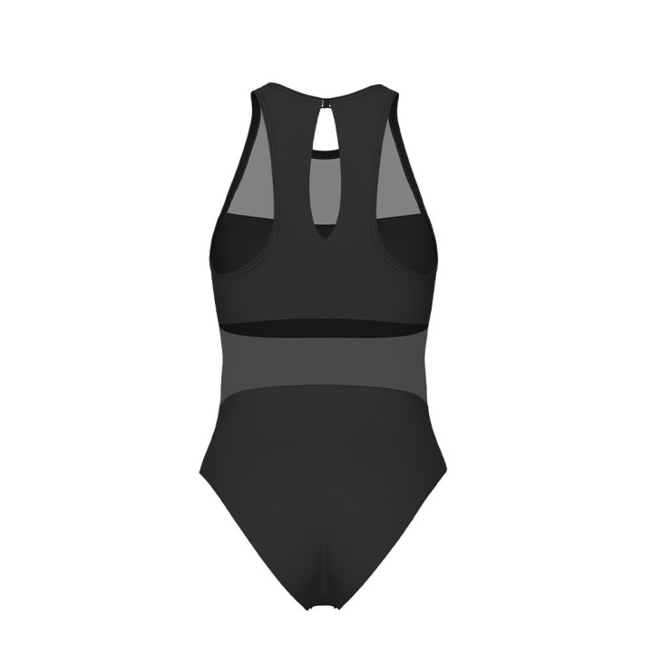 Arena Costume Intero Piscina Mesh Panel Vent Nero Donna