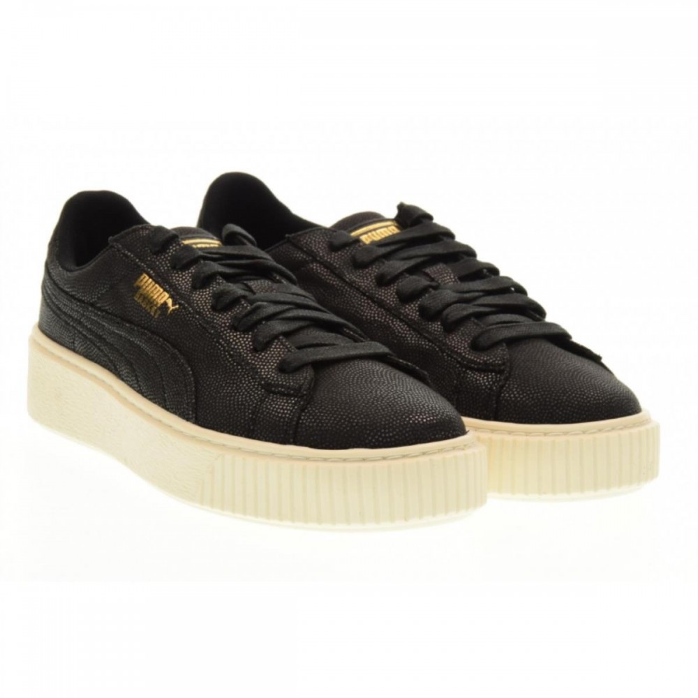 puma basket platform bambino marroni