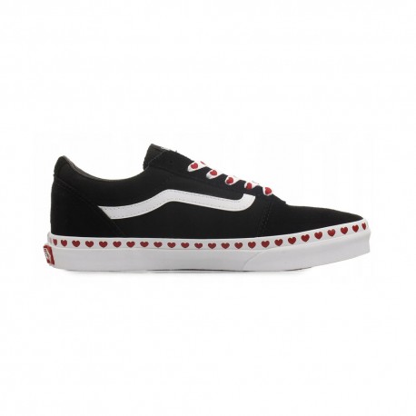 Vans Ward Novelty Heart Ps Nero Bianco - Sneakers Bambina
