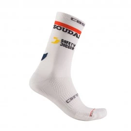 Castelli Calze Ciclismo Rosso Corsa Pro 18 Quick Step Bianco Uomo