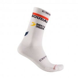 Castelli Calze Ciclismo Rosso Corsa Pro 18 Quick Step Bianco Uomo