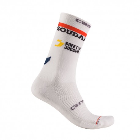 Castelli Calze Ciclismo Rosso Corsa Pro 18 Quick Step Bianco Uomo