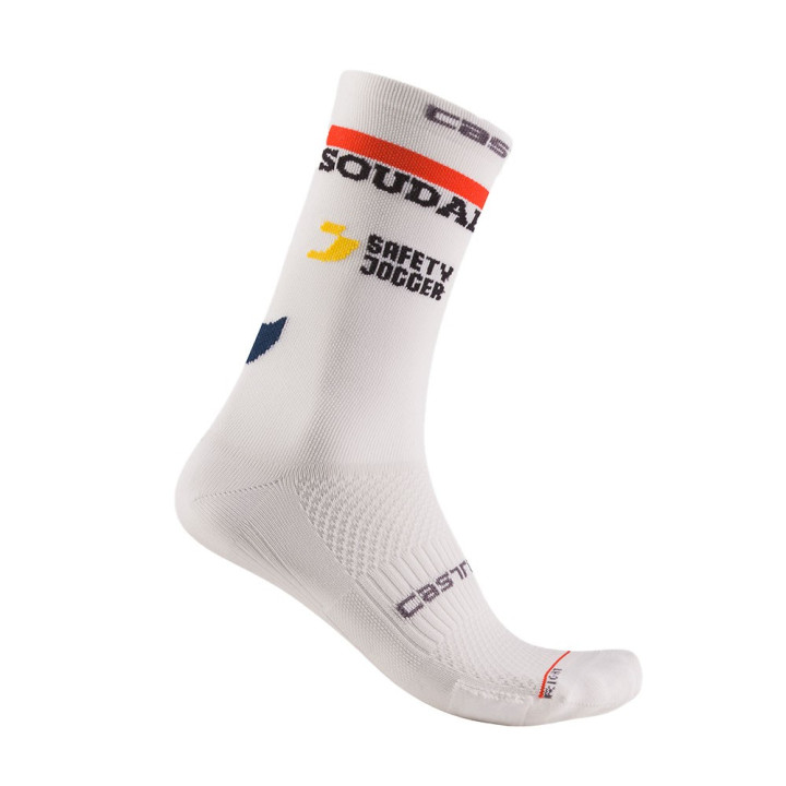 Castelli Calze Ciclismo Rosso Corsa Pro 18 Quick Step Bianco Uomo