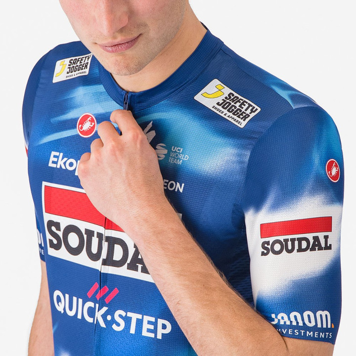 Castelli Maglia Ciclismo Competizione 3 Soudal Quick Step 2025 Blue-Red Uomo