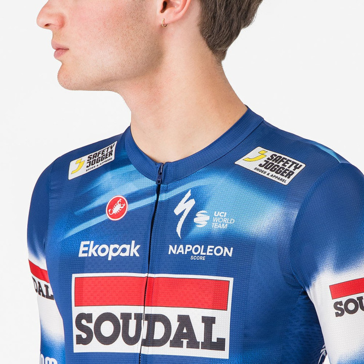 Castelli Maglia Ciclismo Competizione 3 Soudal Quick Step 2025 Blue-Red Uomo