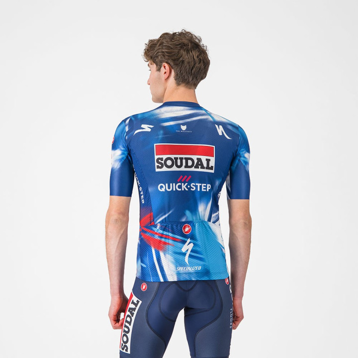 Castelli Maglia Ciclismo Competizione 3 Soudal Quick Step 2025 Blue-Red Uomo