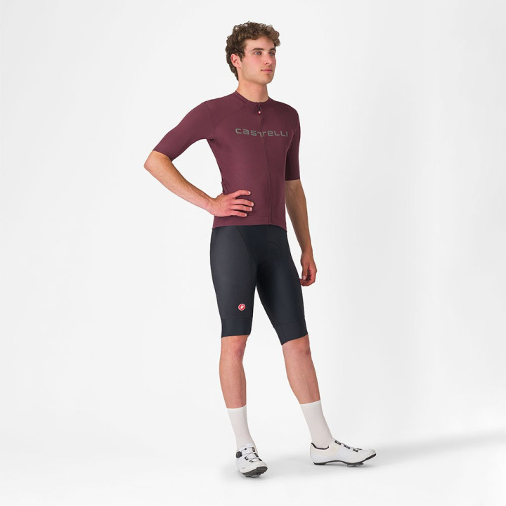 Castelli Maglia Ciclismo Prologo Lite Deep Bordeaux Argento Gray Uomo
