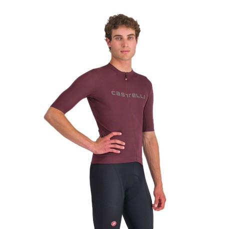 Castelli Maglia Ciclismo Prologo Lite Deep Bordeaux Argento Gray Uomo