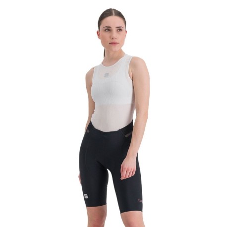 Sportful Pantaloncini Ciclismo Classic Nero Pompelmo Donna