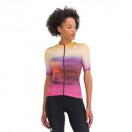 Sportful Maglia Ciclismo Flow Superg Carmine Rose Giallo Donna