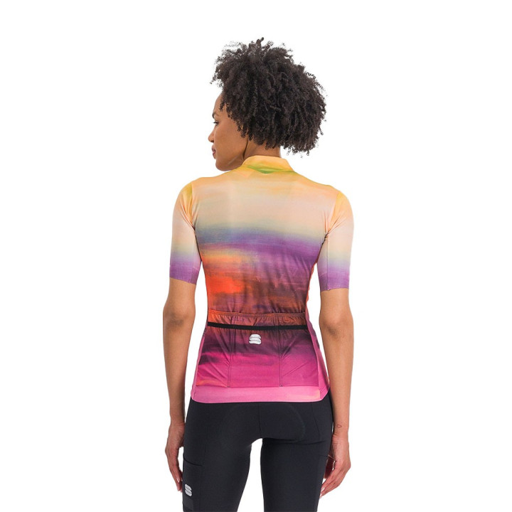 Sportful Maglia Ciclismo Flow Superg Carmine Rose Giallo Donna