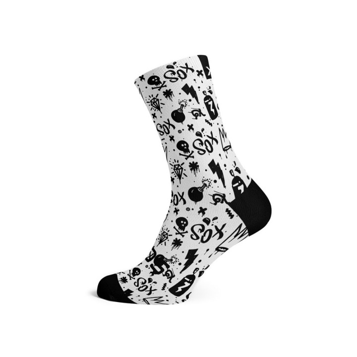 Sox Calze Ciclismo Doodle Bianco Uomo