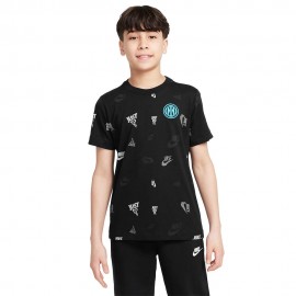 Nike Maglia Maniche Corte Inter Crest Express Nero Grigio Bambino