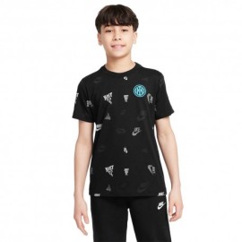 Nike Maglia Maniche Corte Inter Crest Express Nero Grigio Bambino
