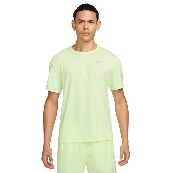 Nike Maglia Running Dri-Fit Uv Miler Barely Volt Reflective Argento Uomo