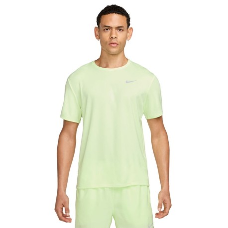 Nike Maglia Running Dri-Fit Uv Miler Barely Volt Reflective Argento Uomo