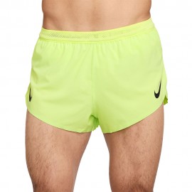 Nike Pantaloncini Running Dri-Fit 2" Aeroswift Lt Lemon Twist Nero Uomo