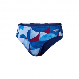 Speedo Costume Slip Allover Digital 8Cm Blu Multi Uomo