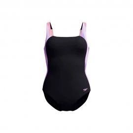 Speedo Costume Intero Piscina Supportato Lunalustre Nero Viola Donna