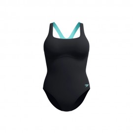 Speedo Costume Intero Piscina Supportato Flex Band Nero Tiffany Donna