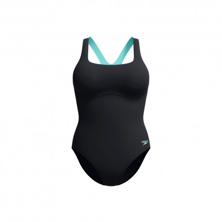 Speedo Costume Intero Piscina Supportato Flex Band Nero Tiffany Donna