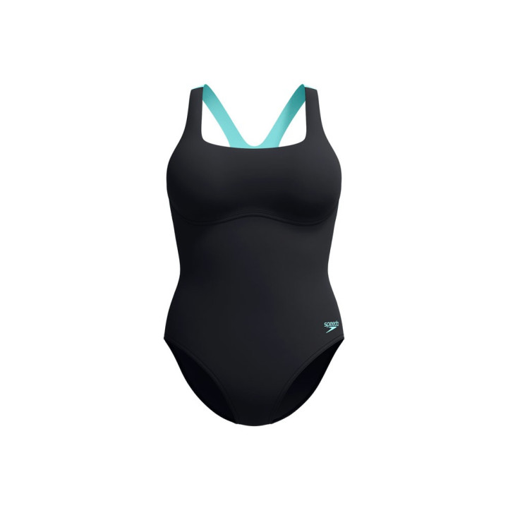 Speedo Costume Intero Piscina Supportato Flex Band Nero Tiffany Donna
