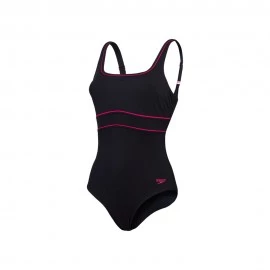 Speedo Costume Intero Piscina Supportato Eclipse Nero Fucsia Donna