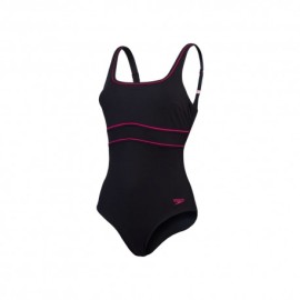 Speedo Costume Intero Piscina Supportato Eclipse Nero Fucsia Donna