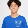 Nike Maglia Maniche Corte Inter Stacked Blu Bianco Bambino