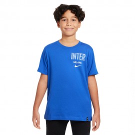 Nike Maglia Maniche Corte Inter Stacked Blu Bianco Bambino
