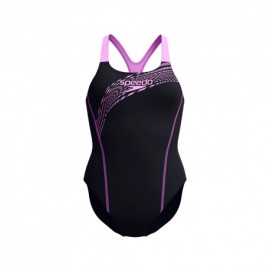 Speedo Costume Intero Piscina Medley Nero Viola Donna