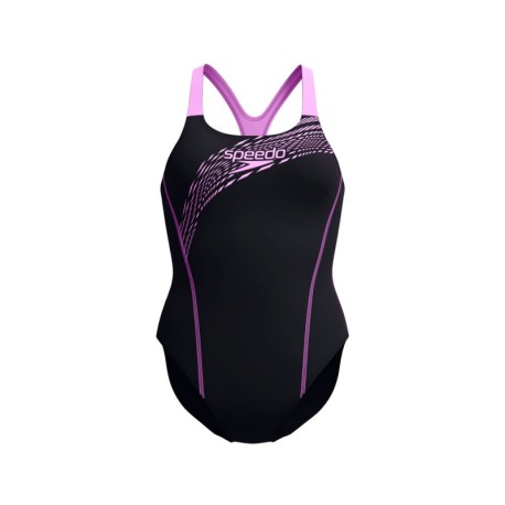 Speedo Costume Intero Piscina Medley Nero Viola Donna