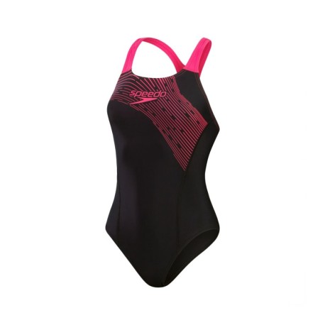 Costume Intero Donna Speedo - Nero/fucsia, Senza Maniche | Per Nuoto E Sport Acquatici