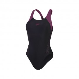 Costume Intero Donna Speedo - Nero/fucsia, Senza Maniche | Per Nuoto E Sport Acquatici