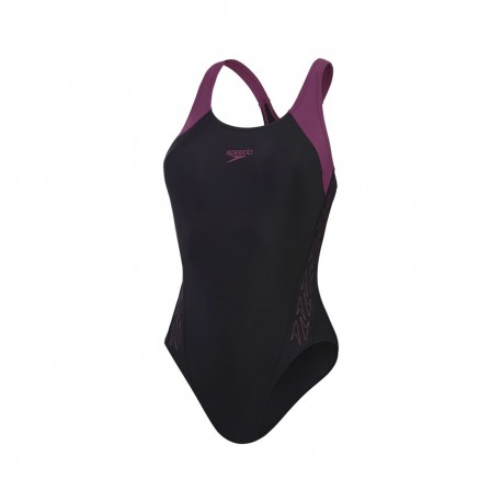 Speedo Costume Intero Piscina Hyperboom Splice Nero Viola Donna
